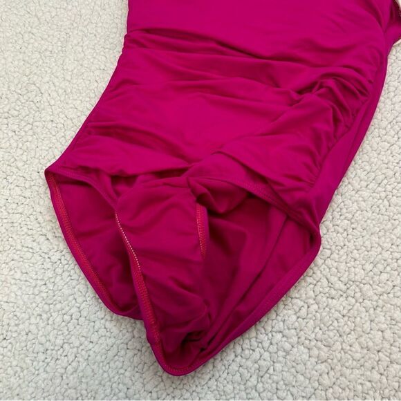 Lauren Ralph Lauren Tummy Control Ruched Halter Bel Air One Piece Swimsuit 6 - Picture 5 of 7